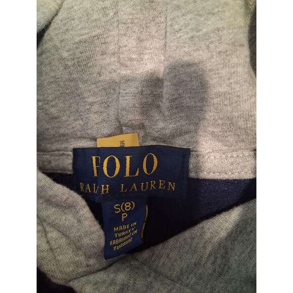 Polo Ralph Lauren Polo Bear Colorblock Hoodie Boys Size S (8) Ski Bear Navy Red - Picture 6 of 6